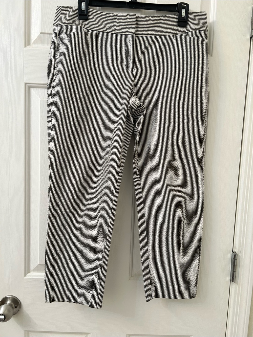LOFT Black & White Striped Chinos